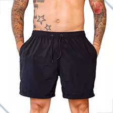 Shorts Praia Bermuda Masculino Mauricinho Liso Verão Piscina