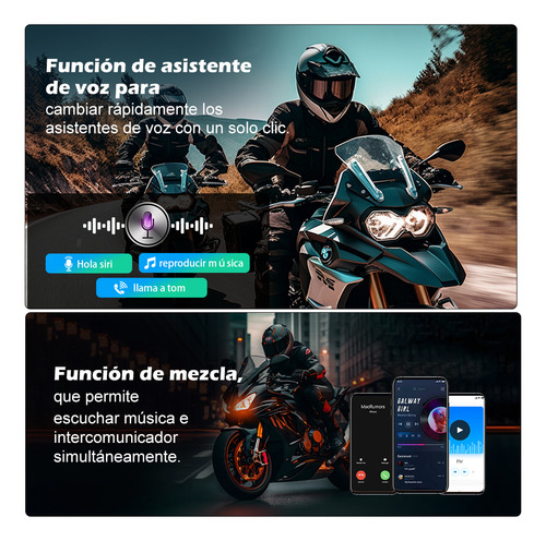 Intercomunicador Ejeas Q8 Audifonos Para Casco Moto Ip67 2pc Foto 4