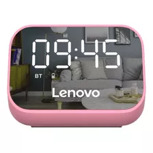 Parlante Bluetooth Lenovo Ts13 Reloj Despertador Rosado