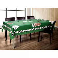 Toalha De Mesa 8 Lugares Retangular Para Jogo Baralho Cartas