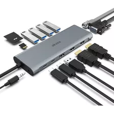 Dock Usb-c Macbook Thunderbolt Hub 14 Portas Original Akasa