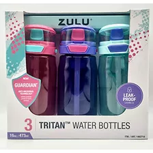 Botellas De Agua Zulu 3 Tritan Flex 16 Oz (3 Pack) - Rosa, P