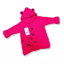 Campera C/capucha Color Rojo Talle2(6a9meses)tejido A Mano