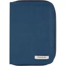 Travelon Rfid Blocking Passport Zip Wallet, Ocean, 4 X6 .5