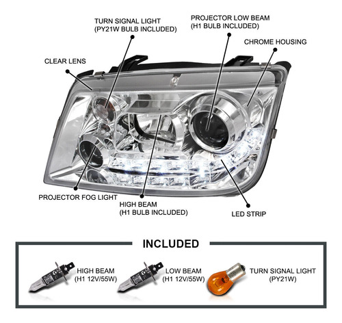 Par Faro Led Volkswagen Jetta Gl 2004 1.8l Foto 2