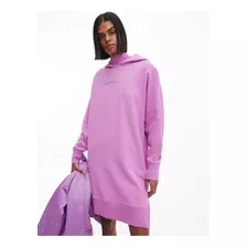 Vestido Corto Estilo Sudadera Violeta Calvin Klein