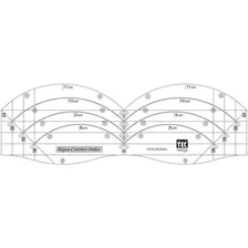 Regua Criativa Ondas Circulo Patchwork 14x44cm Rcp003