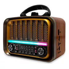 Rádio Retro Radinho Vintage Bluetooth Potente Portátil Mp3