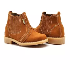 Bota Botina Infantil De Couro Legitimo F1000 