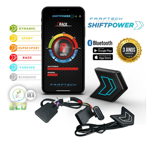 Pedal Shiftpower Chip Modulo Acelerador Bluetooth App Todos