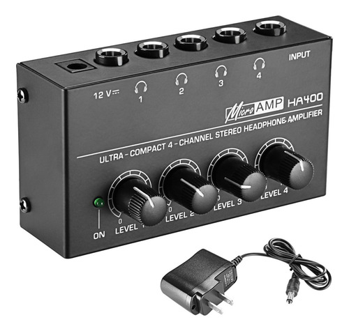 Amplificador De Audífonos Muslady Amp-14 De 4 Canales Estére