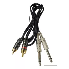 Cable De Audio Rca A Plug 6.3 Mm 3 Mt