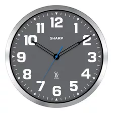 Reloj De Pared Analógico Atómico Sharp - Cara Gris De 12 Color De La Estructura Color De La Estructura Color Del Fondo Color Del Fondo