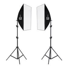 Kit Iluminação Estúdio Youtube 2x Softbox 50x70 E27 C/ Tripé