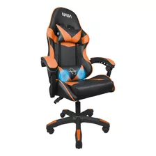 Silla Gamer Nasa Escritorio Ergonómica Ajustable Masajeadora Color Naranja Material Del Tapizado Cuero Sintético Pu