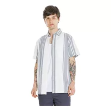 Camisa Manga Corta Rayas C&a De Hombre