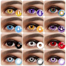 Lentes Contacto Cosplay Halloween Fantasía+ Liquido+ Estuche