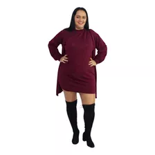 Conjunto Feminino Lanzinha Vestido E Cardigan Plus Size Frio