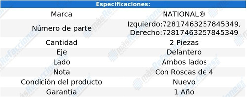 Par De Mazas Delanteras Gol Sedan De 2010 A 2013 National Foto 3