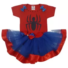 Conjunto Tutu Spider Woman Mulher Aranha Fantasia Infantil