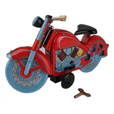 Motocicleta Roja Terminan Juguete De Hojalata