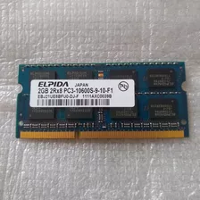 Memoria Ram Sodimm Elpida 2gb 2rx8 Pc3-10600s (japan)