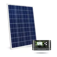 Painel Placa Solar Célula Fotovoltaica 100w+ Controlador 30a