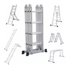 Escalera Multifuncional Plegable 12 Pasos Aluminio 3,6 Mts