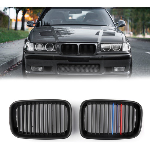 Rin Rejilla Cap Delantero Negro Mate Para Bmw Serie 3 E36 Foto 2