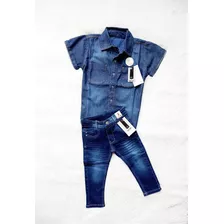 Kit Camisa Jeans + Calça / Bebê, Infantil E Juvenil