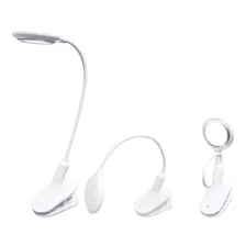 Lampara Velador Inalambrica Led Touch Usb Recargable Pinza Color De La Estructura Blanco Color De La Pantalla Blanco