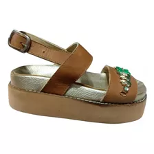 Sandalias Altas Mujer Niñas Zapatos Con Piedras Plataforma