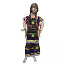 Vestido Regional Típico Oaxaca La Guelaguetza Huipil Flor De Piña Para Adolescente