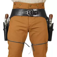 Medieval Renaissance Denim Double Gun Belt Holster Cosplay