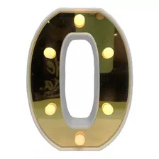 Letra Luminária Led 3d Decorativa Dourada Hiperfesta Und Cor O 