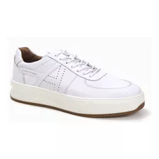 Tênis Casual De Couro Legitmo Napa Comfort Masculino Branco