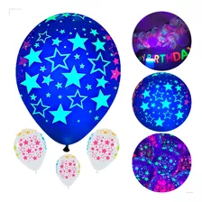 10 Balão Bexiga Neon Uv Decoração Festa Estrela 12 Polegadas