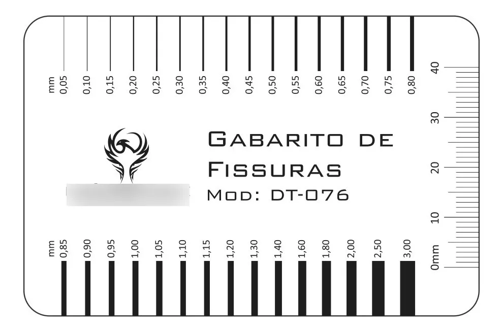 Gabarito Fissuras Fissurômetro Régua Fiss04 Transparente