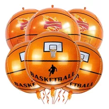 Balão Bexiga Metalizado Bola De Basquete 4d - 5 Unidades 