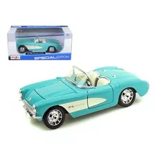 Miniatura Chevrolet Corvette 1957 - Turquesa 1:24 Maisto