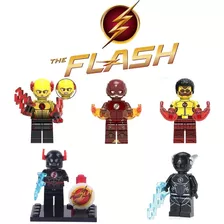 Kit 5 Bonecos Velocistas Flash Negro Zoom Kid Flash Reverso