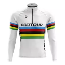 Camisa Para Ciclista Manga Longa Pro Tour Uci Branco