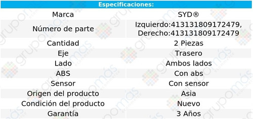 2 Mazas Tra C/abs C/sensor Dodge Neon 95 Al 99 Syd Foto 2