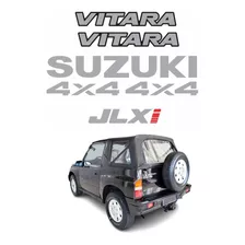 Kit Adesivo Tampa Traseira Para Suzuki 4x4 Vitara Jlx 17937 Cor Cinza