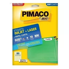 Etiqueta Pimaco - Inkjet + Laser - 6087 - Carta 10 Folhas