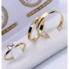 Par Alianças Chanfrada Ouro18k Casamento Noivado 4mm 4gr