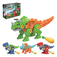 Brinquedo Menino Dinossauro Monta Desmonta Colorido C/ Chave