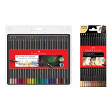 Lápis De Cor Faber Castell Supersoft 24 Cores + 12 Pele