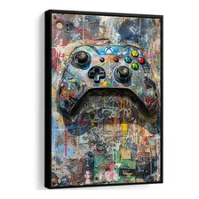 Quadro Decorativo Manete Gamer Controle Geek 60 X 80 Moldura