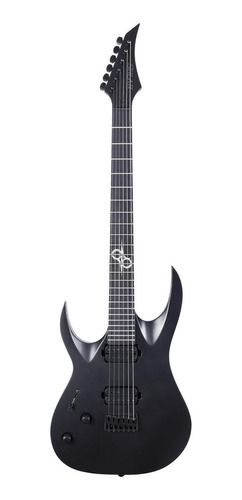 Guitarra Elétrica Para  Canhoto Solar A2.6 Type A De  Mogno Carbon Black Mate Com Diapasão De Ébano